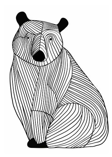 Lijnen kunst dier beer