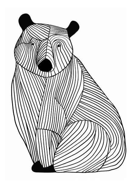 Lines art animal bear by JBJart Justyna Jaszke