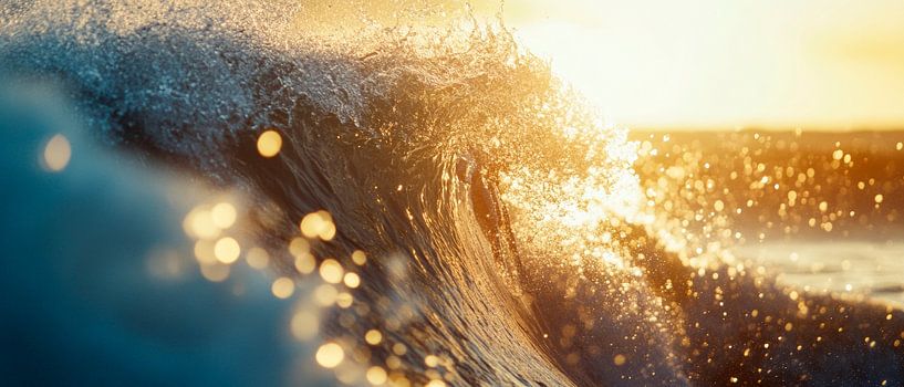 Glinsterende golf in het zonlicht van Poster Art Shop