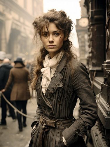 In de drukte van de stad met een sterk uitzicht