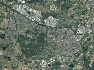 Luchtfoto van Tilburg van Maps Are Art