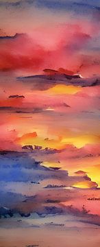 Kleurrijke zonsondergang van Niek Traas