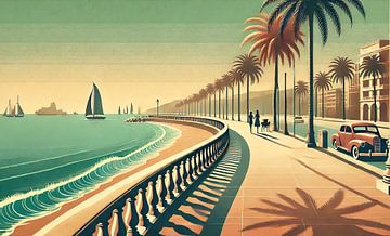 Vintage Küstenpromenade Poster
