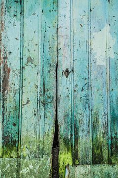 Old, colorful, weathered door by Heleen van de Ven