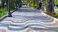 De boulevard van Alicante met zijn kleurrijk mozaiek in een golfpatroon van Gert Bunt thumbnail