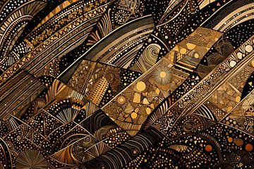 Gouden Abstracte Lijnen van Whale & Sons