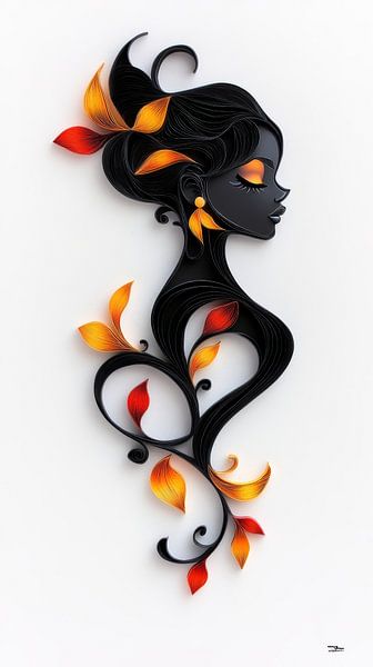 Frauenporträts in Papier, Gold und Multicolour von Gelissen Artworks