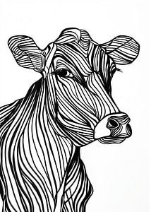 Lines art animal cow