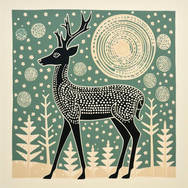 Whimsy Folk Halo Deer by Aloke Design