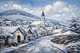 Villány in Ungarn, ein impressionistisches Gemälde. von Galerie Hoppenbrouwers