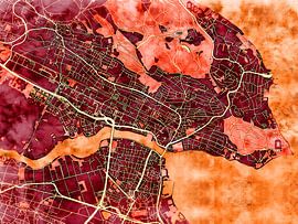 Map of Konstanz with the style 'Amber Autumn' by Maporia