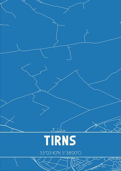 Blueprint | Map | Tirns (Fryslan) by Prints of Place