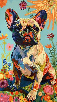 Kleurrijke Bulldog | Bulldog Kunstwerk van De Mooiste Kunst