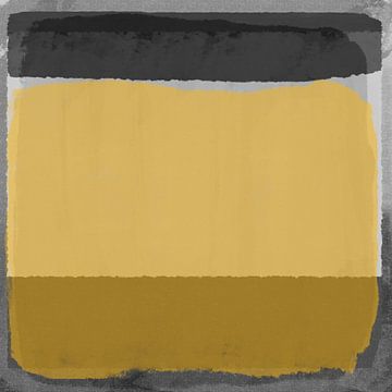 Formes jaunes, grises et noires inspirées de Mark Rothko. sur Dina Dankers