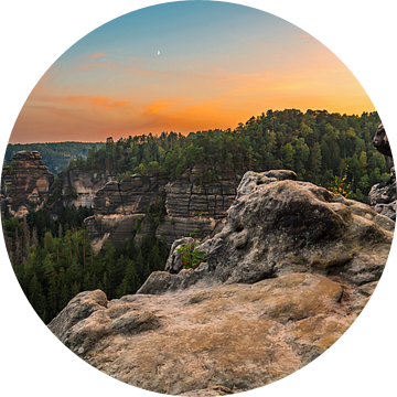 Goldsteinaussicht, Saksisch Zwitserland - Uitzicht over de kloven