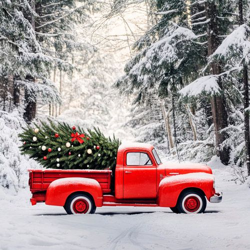 Kerstboom vrachtwagen