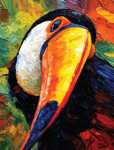 Krachtig toekan paletmes Impasto Tropisch portret