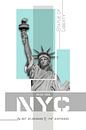 Poster Art NYC Statue de la Liberté | turquoise par Melanie Viola Aperçu