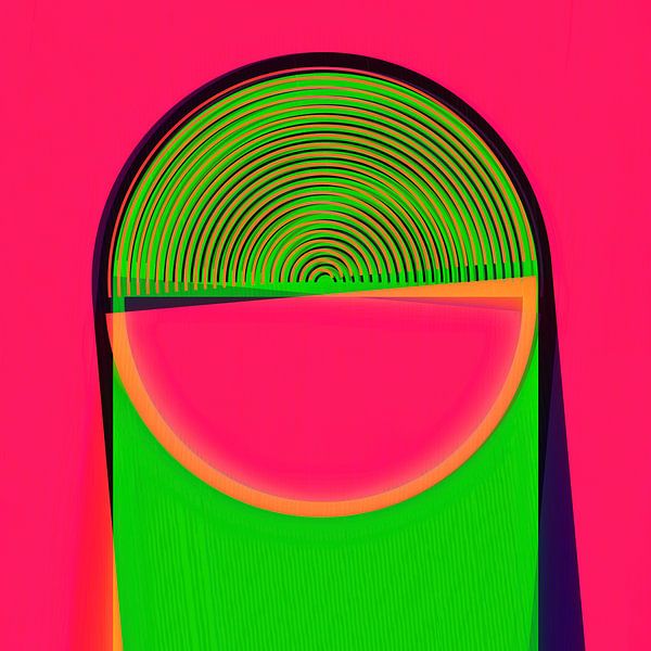 Geometric Retro Shapes Abstraction Pop Art by Mad Dog Art