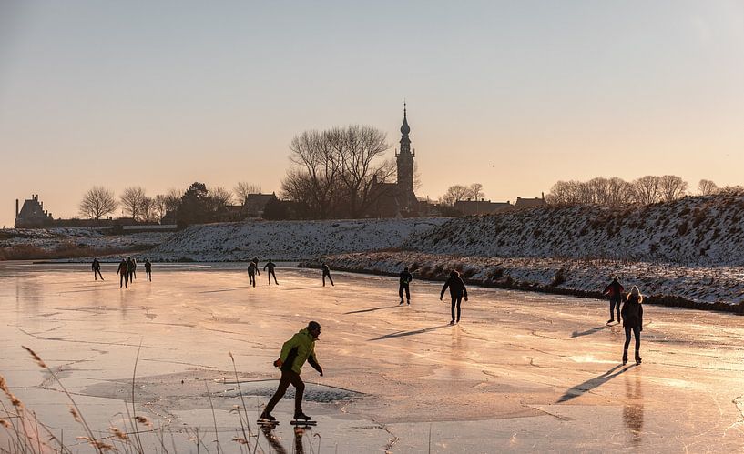 Schaatsen in Veere 3 van Percy's fotografie