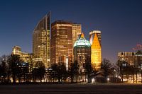 Skyline of The Hague at night
