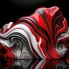 Sculpture abstraite en 3D rouge et noire sur AidasignArt