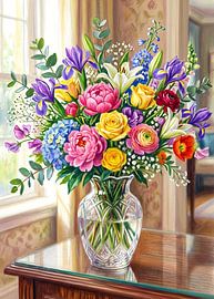 Wunderschöne Blumen in einer Vase von Runglavan Pleanphai
