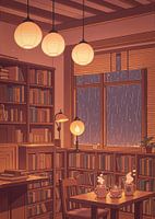 Anime Cafe Boekenplank Koffie Lofi