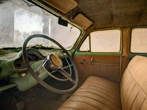 vintage retro car interior urbex urban exploring ford consul