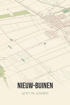 Alte Karte von Nieuw-Buinen (Drenthe) von Rezona