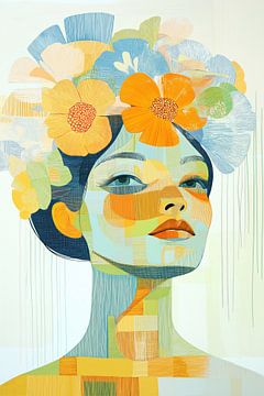 Vrouw met bloemen van Imagine