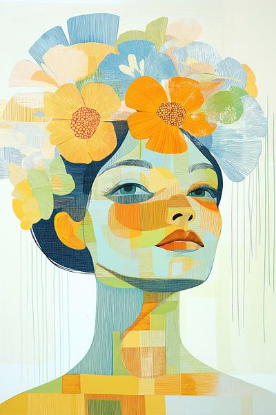 Frau mit Blumen von Imagine