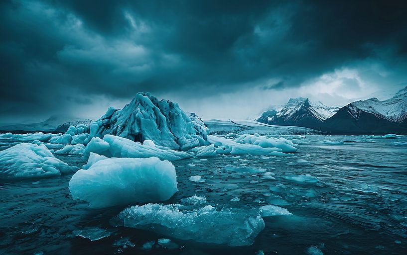 Eismeer von fernlichtsicht