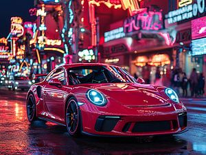 Roter Porsche in Las Vegas
