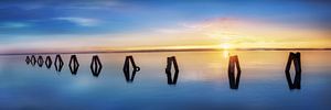 Neusiedler in Österreich zum Sonnenuntergang.
