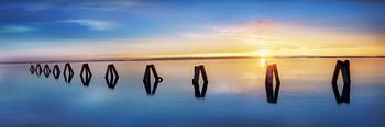 Neusiedler in Österreich zum Sonnenuntergang.
