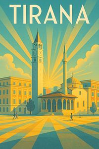 Tirana Art Deco Poster - Vintage Albanien Reise Druck