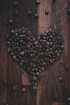 Coeur en grains de café (Color Punch) sur Pim Haring