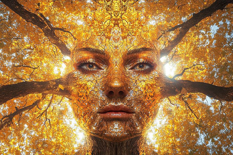 spirituelles Bild einer Frau im Wald von Egon Zitter