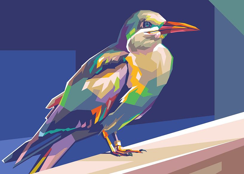 Niedlicher Vogel Popart von Rizky Dwi Aprianda