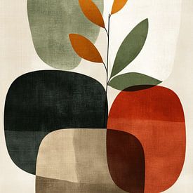 Abstrakte organische Formen, Bohème-Stil von Japandi Art Studio
