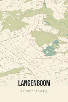 Vintage landkaart van Langenboom (Noord-Brabant) van MijnStadsPoster