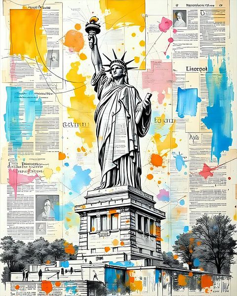 Het standbeeld in een kleurenspel van Jean Pierre