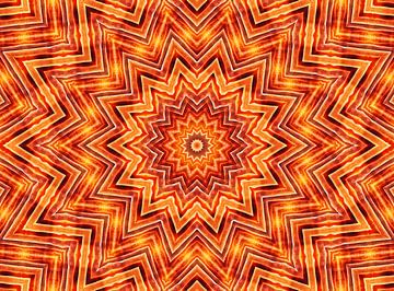Orange Organica (Oranje Retro Ster Mandala) van Caroline Lichthart