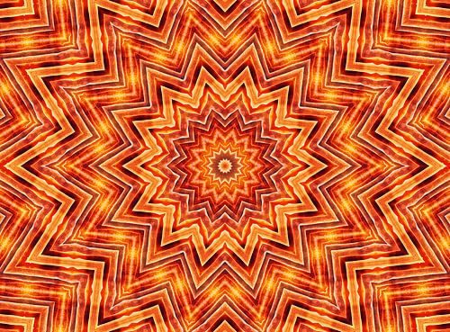 Orange Organica (Oranje Retro Ster Mandala)