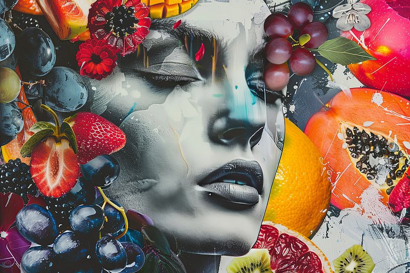 portrait japanische frau mit obst von Egon Zitter