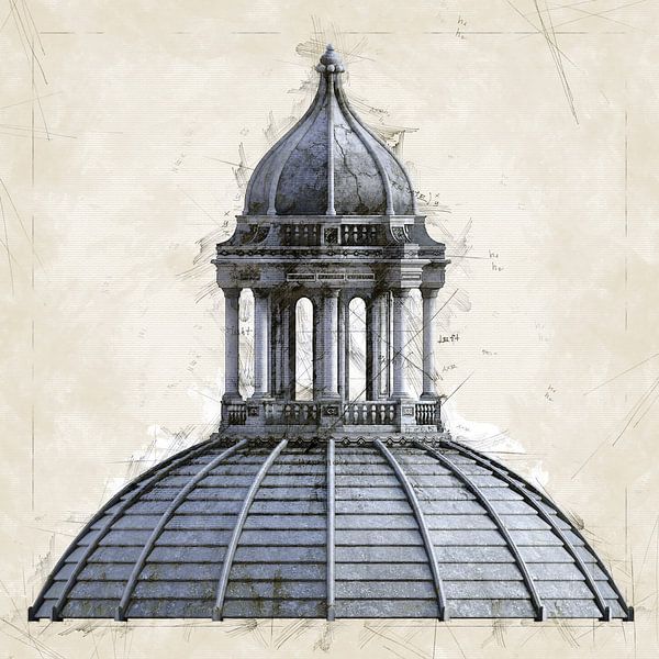 3D-Illustration eines fiktiven Renaissance-Gebäudes von 3QuarksMedia