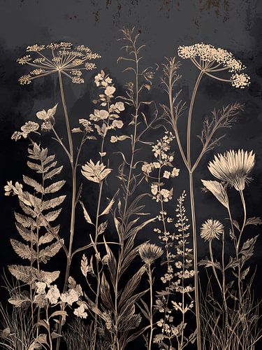 Moody botanical floral art