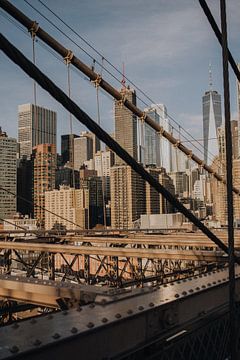 New York Brooklyn Bridge Sunset Amerika van Kiki Multem