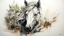 Federzeichnung eines Pferdes von Gelissen Artworks